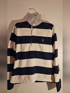 Ralph Lauren Sport Beige Shirt with Red Trim